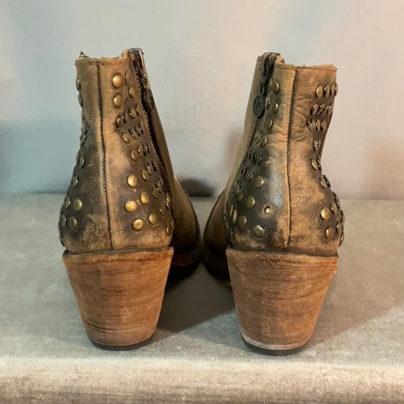 Liberty Black Leather Studded Biker Ankle Boots - Picture 10 of 13